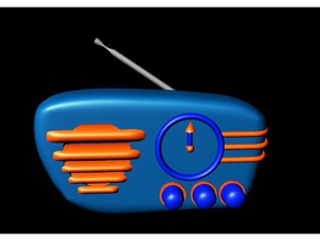 Années 1950, la radio de l'horloge L'impression 3d Des années 1950 vintage 3d print model - Mito3D