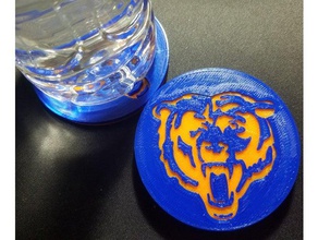 bears coaster manual color change sport & outdoors chicago drink fan football 3d print model - Mito3D