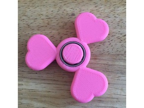 my customized rotated heart no-weight fidget spinner mechanical toys 3d print model - Mito3D