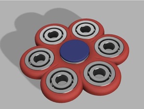 fidget 6 spinner mekanik oyuncaklar fusion360 3d print model - Mito3D