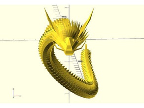 dragão - a prova de conceito arte curva bezier biblioteca matemática da openscad protótipo escalas 3d print model - Mito3D