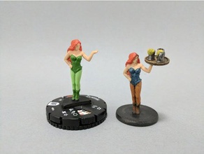 heroclix conversion poison ivy bar maid toy & game accessories 28mm 40k dnd drinks dungeons dragons gaming openforge pathfinder roleplaying rpg tabletop tavern tray wargaming 3d print model - Mito3D