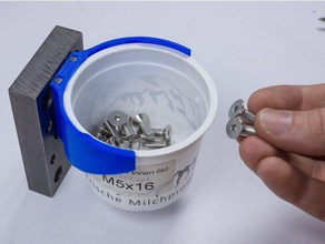 bracket recycled yogurt cup build screw storage tool holders & boxes holder bin box 3d print model - Mito3D