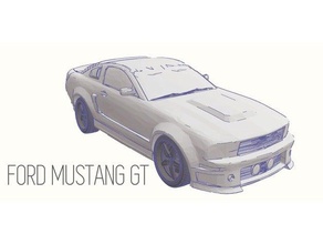 ford mustang gt - modelo 1 64 La impresión en 3d coche caliente llavero miini mini de juguete ruedas 3d print model - Mito3D