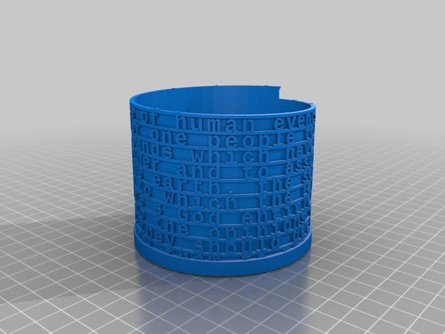 declaration independence math art customized 3D print model - Mito3D