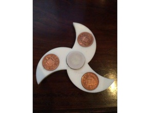 reino unido eua penny fidget giratório brinquedos & games ninja star spinner moeda de um centavo nos 3d print model - Mito3D