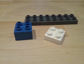 duplo compatível meia-altura quádruplo tijolo brinquedos & games tijolo tijolos duplo lego peças lego 3d print model - Mito3D