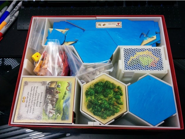 catan box insert base game & seafarers toy accessories board openscad settlersofcatan settlers 3D print model - Mito3D