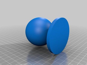 sferica maniglia della porta flat pre-forato parti di ricambio 3d print model - Mito3D