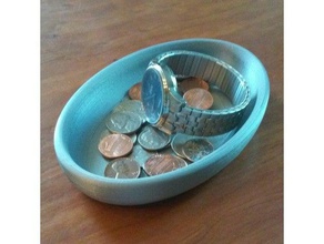 ovale plateau ménage bol pièce de monnaie plat le bricolage titulaire les pièces du bac 3d print model - Mito3D