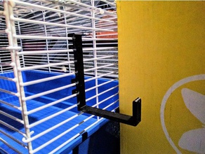 pet cage hanger pets bird ferret gerbil hamster hook mount rabbit rat 3d print model - Mito3D