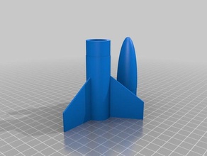model rocket fin can & nose cone bt50 v1 hobby estes parts fins 3d print model - Mito3D