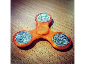 45 cent echidna fidget spinner toys & games 5 cents australia coin 3d print model - Mito3D