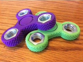 knurled tri-spinner fidget widget triple bearing spinner mechanical toys hand toy openscad trispinner 3d print model - Mito3D