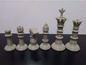 chess set bishop castle king knight pawn piece pieces queen rook 3d print model - Mito3D