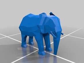 low-poly elephant animals blender low poly 3d print model - Mito3D