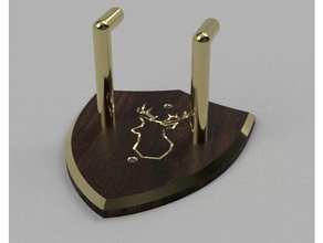 el ukelele de montaje en pared trofeos la música los ciervos cabeza ciervo baja poli pie trofeo uke gancho 3d print model - Mito3D