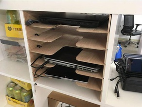 6-estante portátil del soporte cable de ikea kallax organización lasercut 3d print model - Mito3D