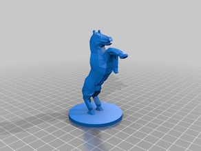 low-poly horse animals base blender bucking low-polygon rearing statues wild 3d print model - Mito3D