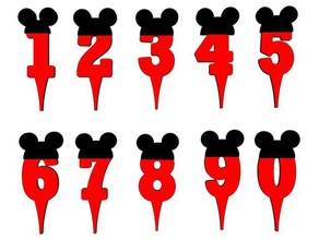 mickey mouse birthday cake decoration household numbers party wslab 3d print model - Mito3D