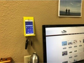 ofis duvara monte 7 tuşları iphone anahtarları telefon standı 3d print model - Mito3D