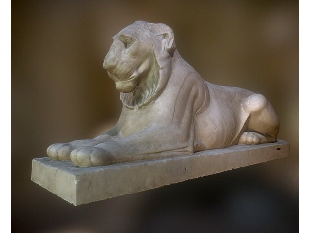 laying lion scans & replicas 3d printing scan animal cultural heritage desert egypt egyptian gargoyle gate mythology priest religion sculpture stone temple 3D print model - Mito3D