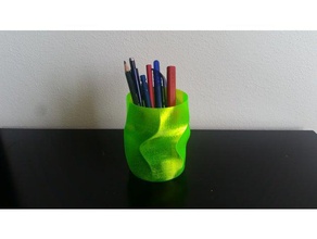 supersimple pencil cup containers box container cool vase desktop organizer desk glass jar pencilholder case spiral printing twisted 3d print model - Mito3D