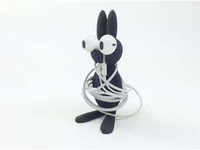 envuelto conejo art apple earpods titular bunny el cable gestión de cables los auriculares gadget iphone escultura 3d print model - Mito3D