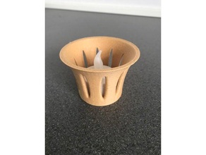 woodfill led candle cup decor 3d print model - Mito3D