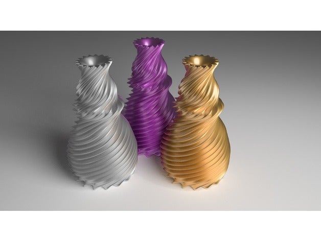 o vaso de flores - spiralized esculturas flor espiral 3D print model - Mito3D