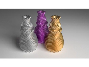flower vase - spiralized Skulpturen Blumentopf Blumen-vase Spirale spiral 3d print model - Mito3D