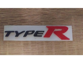 type-r logosu işaretler ve logolar araba civic honda sembolü logo işaret yazın araç 3d print model - Mito3D