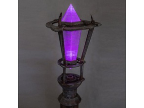 mystic crystal-Mitarbeiter den Kopf Requisiten crystal gem led Licht mage magic Mitarbeiter Zauberstab warlock Hexe Assistent 3d print model - Mito3D