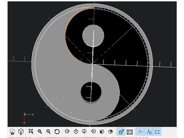 ying yang pendent openscad math art ying-yang 3D print model - Mito3D