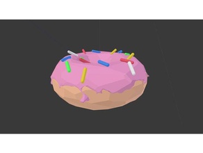 baja poli de anillos comida & bebida art fresco creativo delicioso la dona las rosquillas alimentos diversión lowpoly especial 3d print model - Mito3D