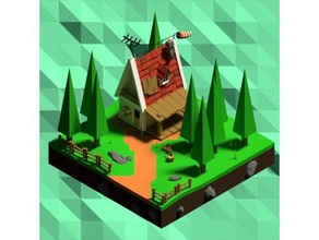 low poly house art building cool 3d print model - Mito3D