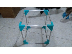 cople para tubo di giunzione tubi cubo aluminio arredamento alluminio scatola il 3d print model - Mito3D