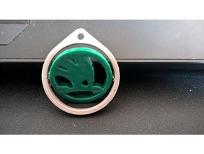 skoda spinning keyring accessories keychain 3d print model - Mito3D
