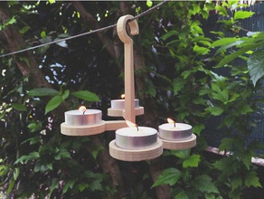 hanging tea light candle holder decor candleholder decoration garden outdoor lighting tealight 3d print model - Mito3D