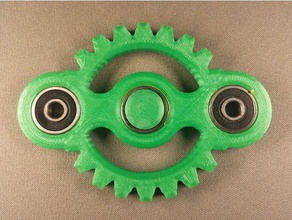 gear design fidget spinner 3 barrings mechanical toys barring bearing bearings holder spinners toy 3d print model - Mito3D