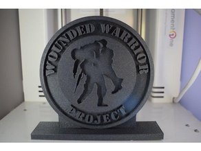 wounded warrior logo stand memorial day art air force marines military navy usa us veterans warriors 3d print model - Mito3D