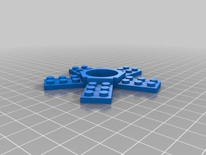 lego-like fidget spinner & écrou à six pans de briques 5 rayons 2x3 jouets jeux personnalisé 3d print model - Mito3D