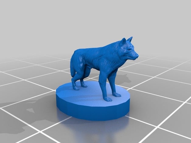 lobo miniatura w base juegos y juguetes no molestar dnd pathfinder 3D print model - Mito3D