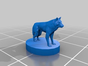 wolf miniature w base toys & games dnd pathfinder 3d print model - Mito3D