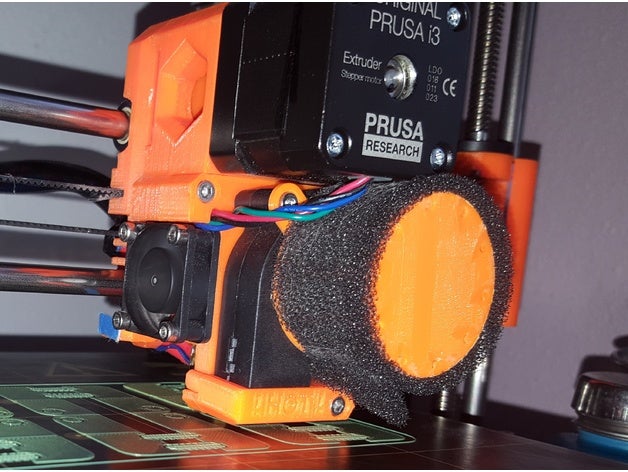 prusa i3 mkii extrusora de ventoinha do filtro gaiola Impressora 3d peças 3D print model - Mito3D