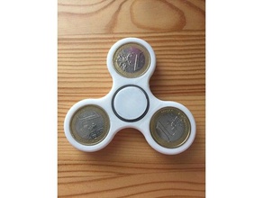 fidget spinner las monedas de euro juguetes y accesorios juego la moneda el mano 3d print model - Mito3D