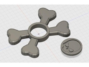 skull bones spinner mechanical toys 3d print model - Mito3D