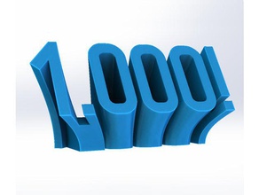 1 000 - perspective number print follower thank you art followers instagram numbers thanks thankyou timelapse 3d print model - Mito3D