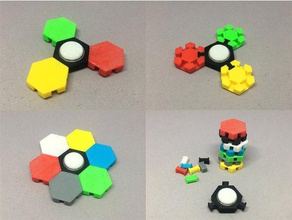 hex tile fidget spinner construction toys kids 3d print model - Mito3D
