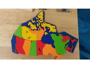 canada map 3d puzzle learning 3d print model - Mito3D